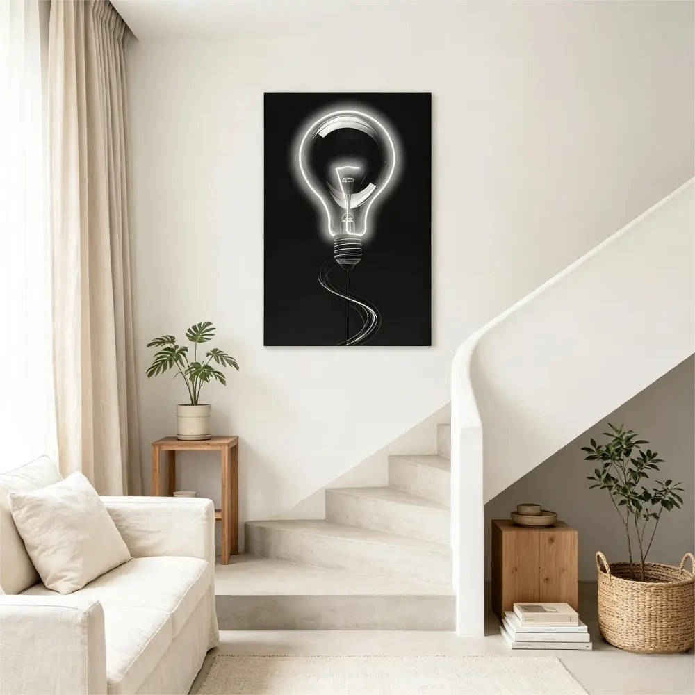 Minimal Led Wall Pictures Neon Light Bulb For Office Live Streaming Studio Hospitality